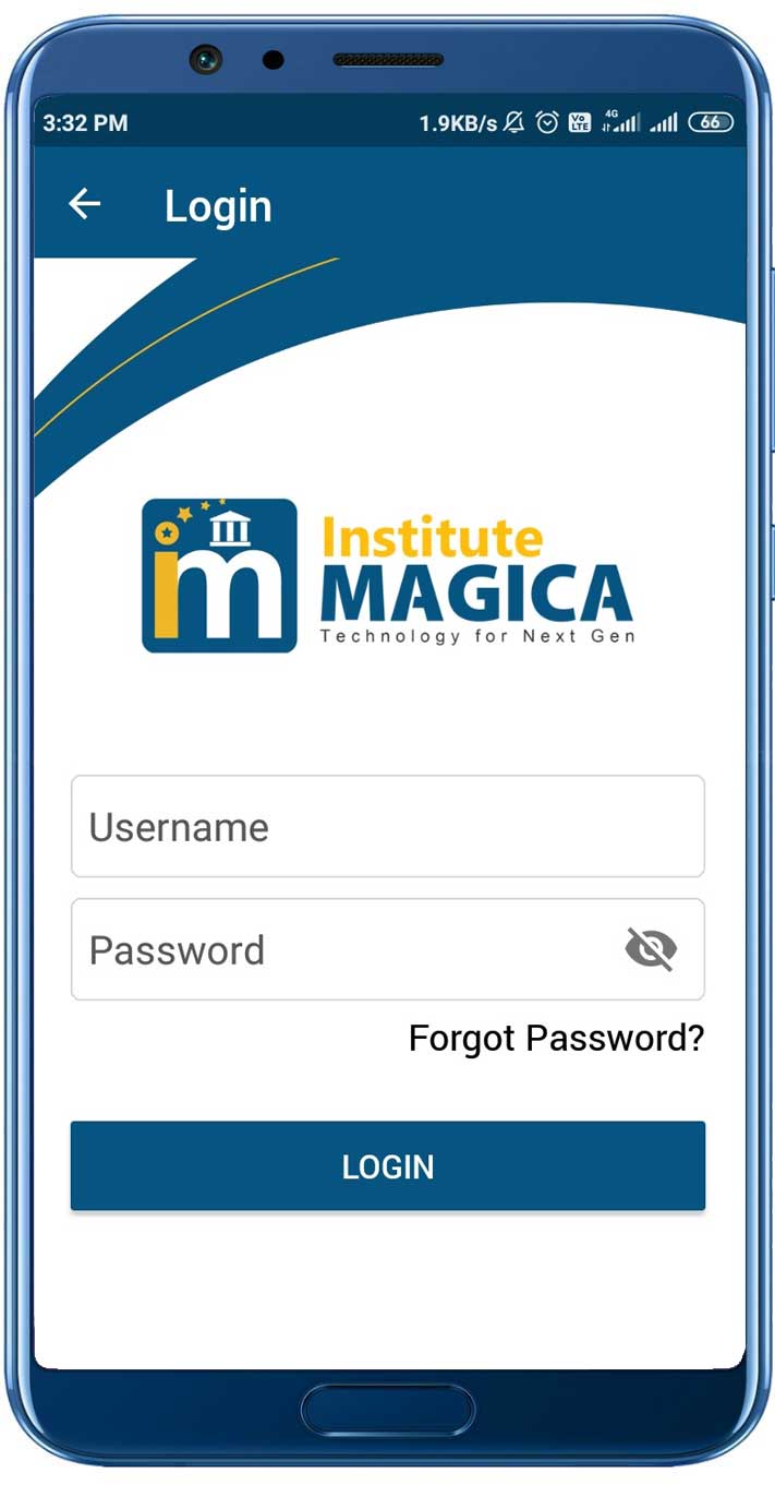 Login screen
